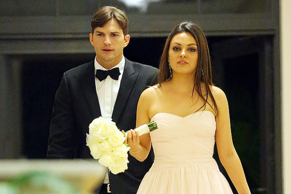 EXCLUSIVE: Mila Kunis and Ashton Kutcher attend Mila's brother Michael Kunis wedding with Alexandra Blacker in St. Petersburg Fl